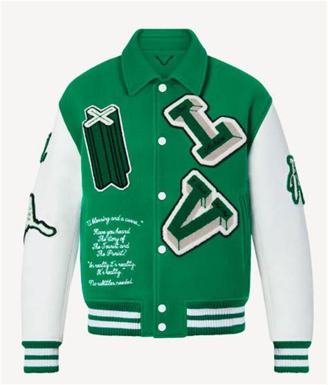 lv jacke grün|Louis Vuitton Varsity Leather Jacket Green Men's.